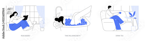 Time for yourself isolated cartoon vector illustrations se