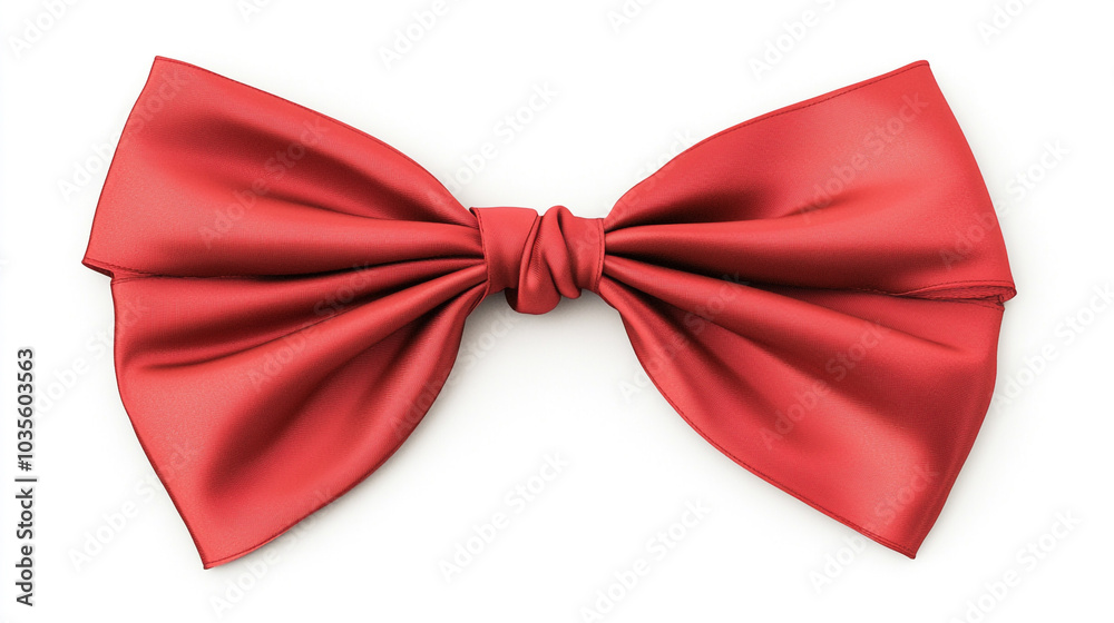 Red Satin Bow Isolated on White Background for Gift Wrapping Decoration and Design Red Satin Bow Isolated on White Background for Gift Wrapping Decoration and Design