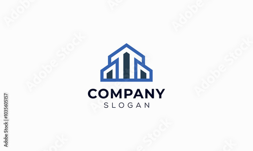 Real Estate Geometric Shape Modern Logo Design.