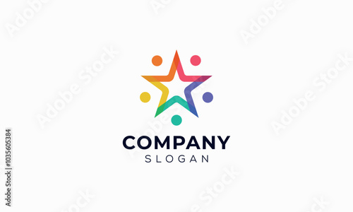 Abstract star logo design, Colorful Star Logo design.