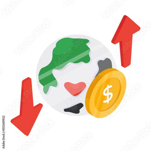 Trendy design icon of global money transfer

