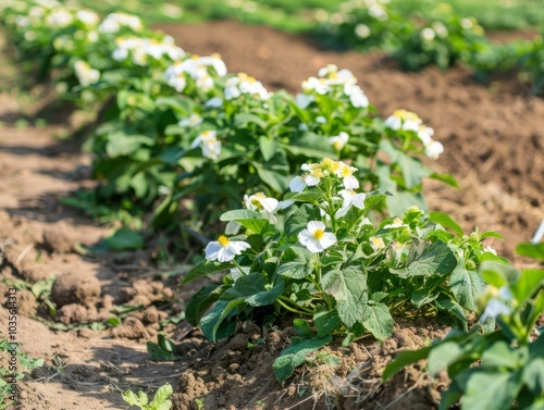 Pristine Beauty: Potato Fields in Full Bloom