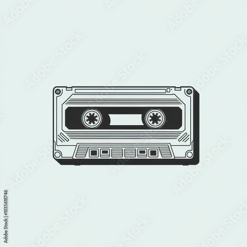 Retro cassette tape illustration capturing the nostalgia of analog music in a modern design context perfect for vintage enthusiasts and music lovers