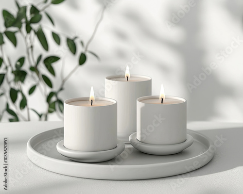 Candle Mockup, high-end and customizable with realistic high-resolution rendering, ideal for branding, packaging design, and stylish presentations, AI Generative