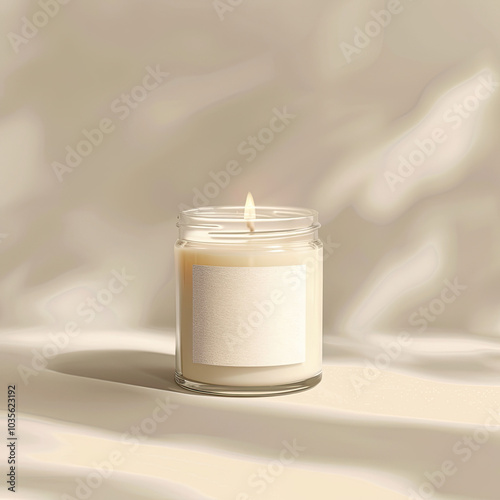 Candle Mockup, high-end and customizable with realistic high-resolution rendering, ideal for branding, packaging design, and stylish presentations, AI Generative