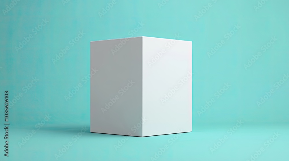 White Box on a Turquoise Background White Box on a Turquoise Background