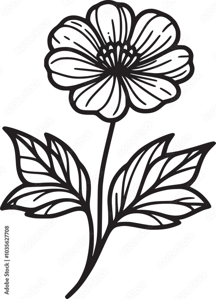 This is an illustration of flowers in a simple and modern line art style. This is an illustration of flowers in a simple and modern line art style.