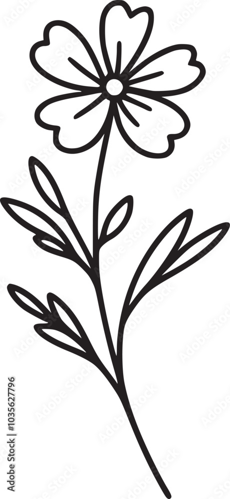 This is an illustration of flowers in a simple and modern line art style. This is an illustration of flowers in a simple and modern line art style.