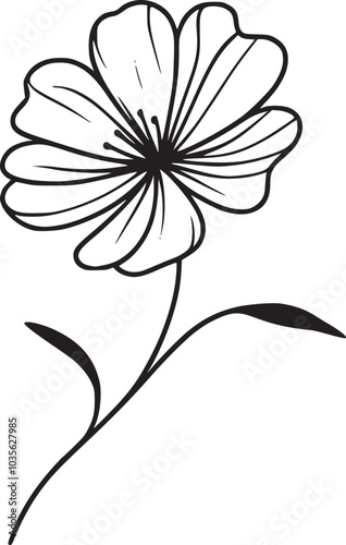 This is an illustration of flowers in a simple and modern line art style.