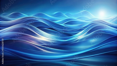 Abstract Blue Wave Pattern With Light Glowing Effect