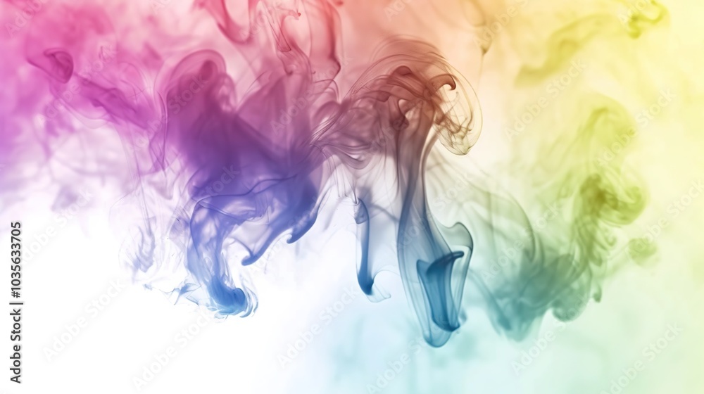Dense multicolored smoke of red, purple and pink colors on a black isolated background. Background of smoke Dense multicolored smoke of red, purple and pink colors on a black isolated background. Background of smoke