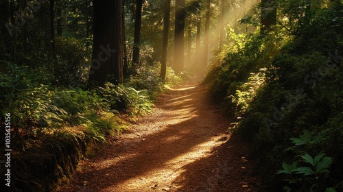 Sunbeams Through the Trees