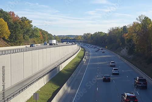 Noise-reducing barriers on highways