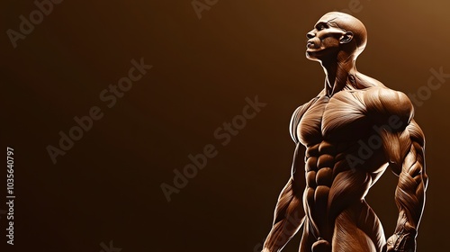Muscular Male Figure with Detailed Anatomy