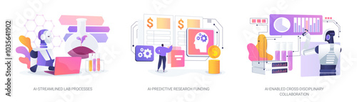 AI in scientific project abstract concept vector illustrations.