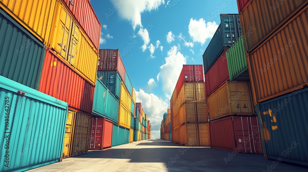 Fototapeta premium container cargo freight ship in the port