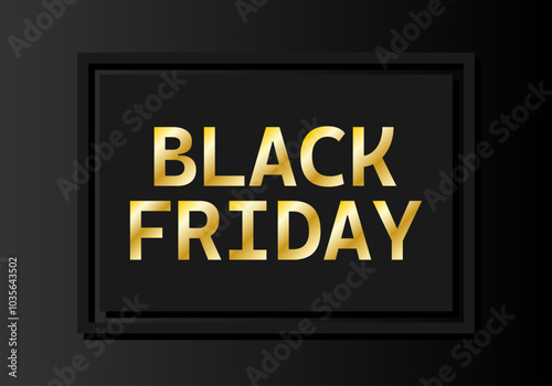 Cartel de black friday de letras doradas en fondo negro