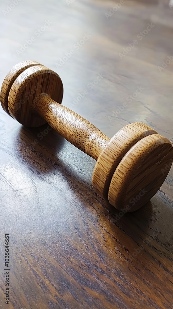 Wooden Dumbbell: Rustic Decor and Exercise Equipment Wooden Dumbbell: Rustic Decor and Exercise Equipment