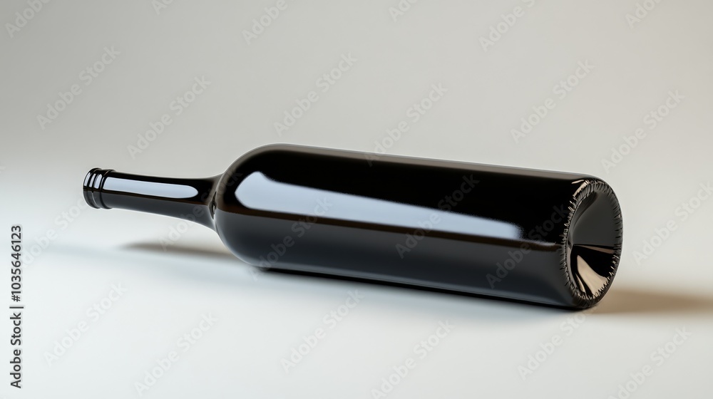 Elegant 3D Render of a Wine Bottle on Simple Background