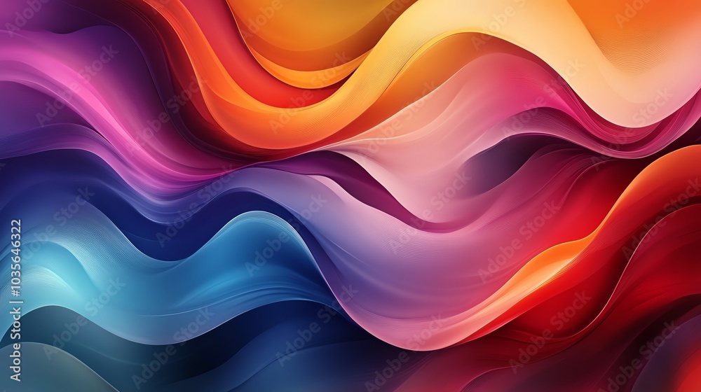 Vibrant abstract waves in red, blue, orange, and pink colors. Vibrant abstract waves in red, blue, orange, and pink colors.