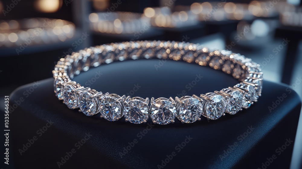 Elegant Diamond Bracelet on Velvet Display