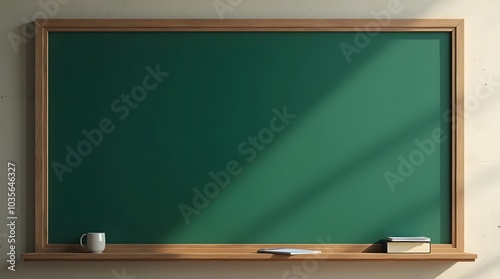 blackboard with chalk, Education concepts. green background, a blank green board school, a blank green chalkboard photo