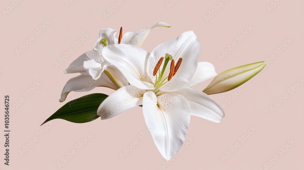 Fototapeta premium Elegant White Lily Flower on Soft Background