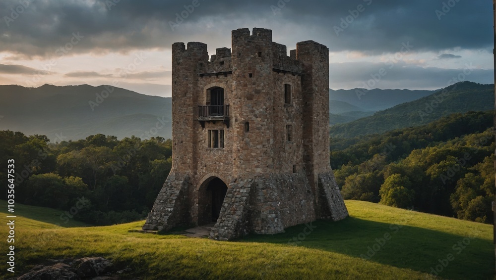 A stunning archer tower illuminated by twilight inspires dreams and ignites the imagination A stunning archer tower illuminated by twilight inspires dreams and ignites the imagination