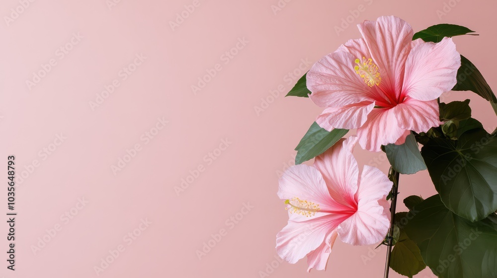 Naklejka premium Soft Hibiscus Blooms on Warm Background