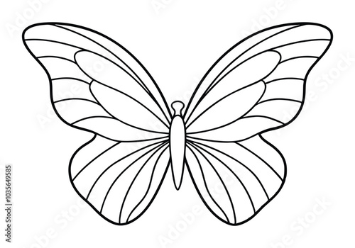 Continuous Line Art of a Butterfly Wing Pattern – Elegant Minimalist Vector