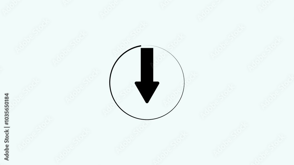 Motion graphic icon arrow down download with white background. Swipe up ...
