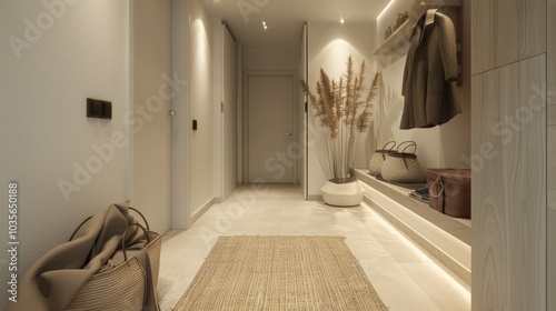 Wallpaper Mural Minimalist mudroom, soft lighting Torontodigital.ca