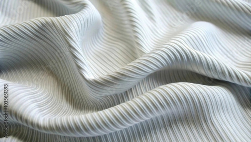 An abstract line wave look fabric white