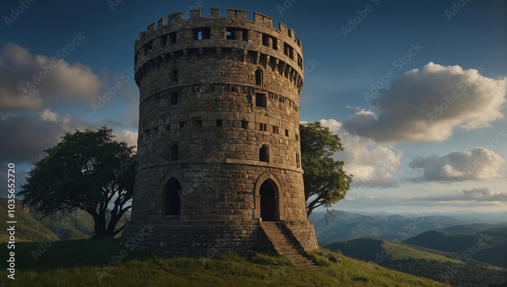 A winding path leads visitors to the enchanting archer tower and its captivating beauty A winding path leads visitors to the enchanting archer tower and its captivating beauty