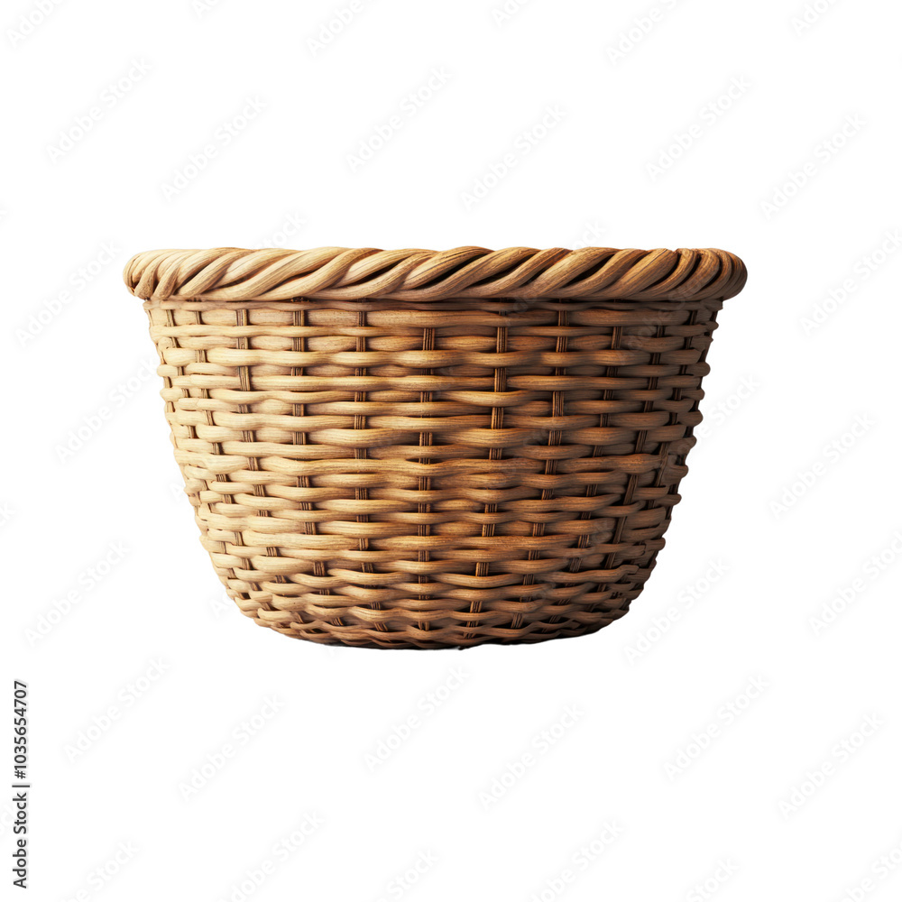 3D woven basket with plain background