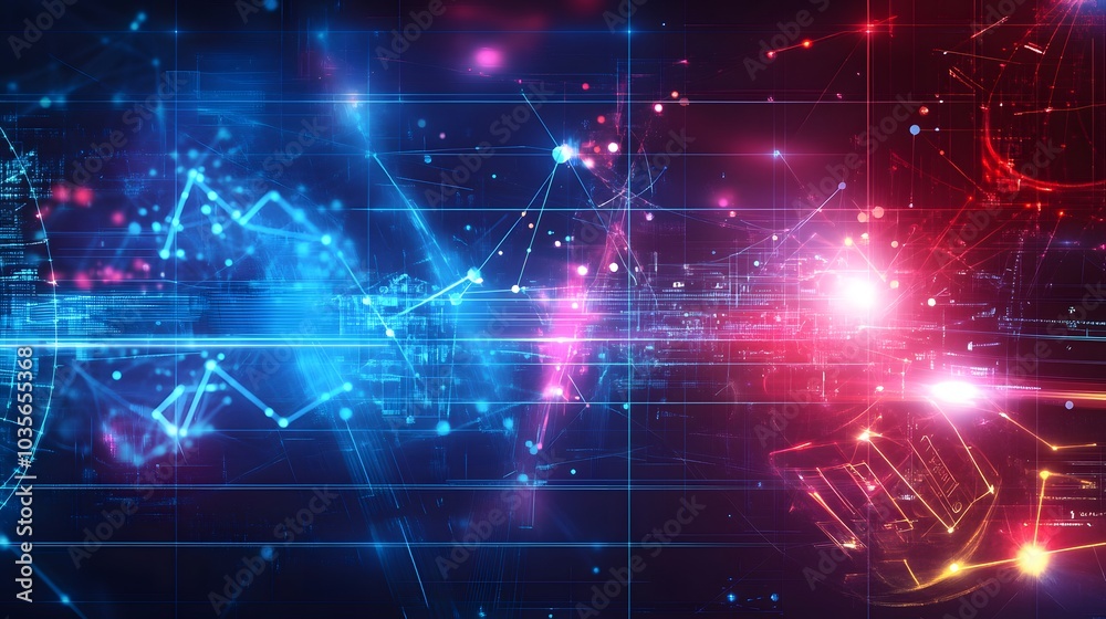 Digital technology and science background. 