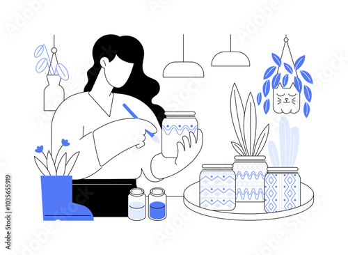 DIY pots isolated cartoon vector illustrations.