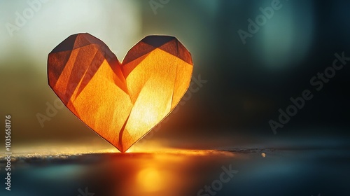 Glowing Heart Cut From Delicate Paper Creates Ethereal Composition
