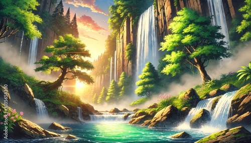 Waterfall in the deep forest