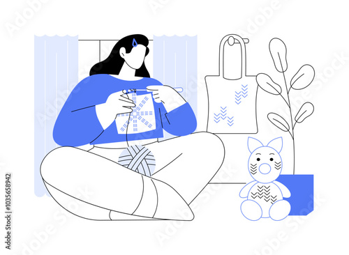 Crochet isolated cartoon vector illustrations.