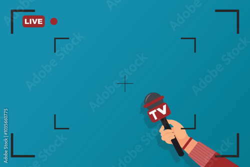 illustration of a press conference microphone or journalistic interview
