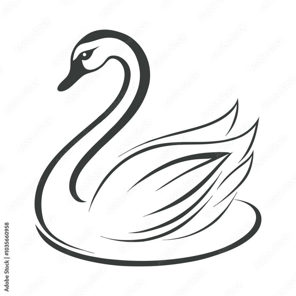 Elegant Swan Minimalist Line Art Vector for Logos and Wedding Invitations Elegant Swan Minimalist Line Art Vector for Logos and Wedding Invitations