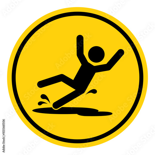 Slippery Symbol Sign,Vector Illustration, Isolate On White Background Label. EPS10