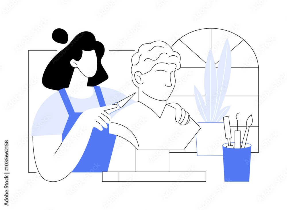 Sculpting isolated cartoon vector illustrations.