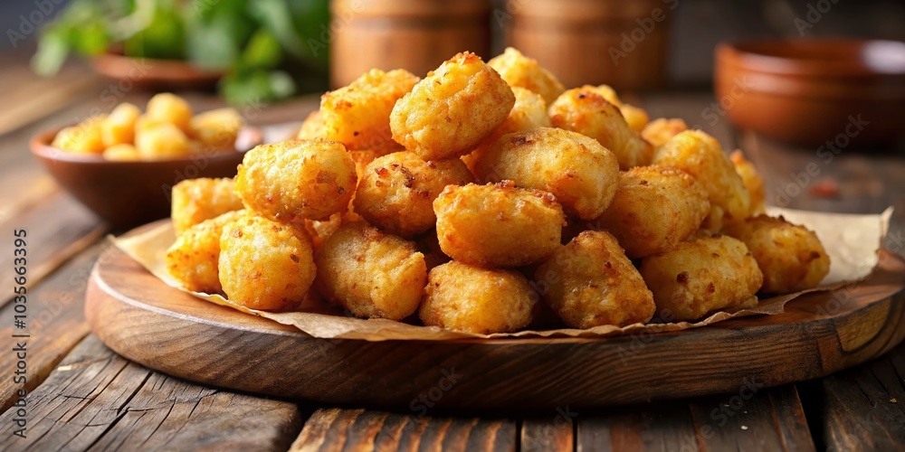 Close-Up of Perfectly Baked Tater Tots for Food Lovers and Snack Enthusiasts Close-Up of Perfectly Baked Tater Tots for Food Lovers and Snack Enthusiasts