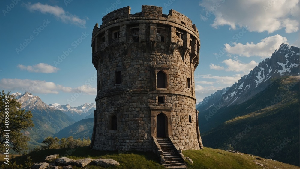 An elegant archer tower with intricate carvings and artwork An elegant archer tower with intricate carvings and artwork