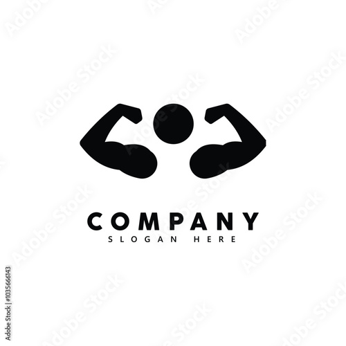 Muscular Arm Silhouette Fitness Logo