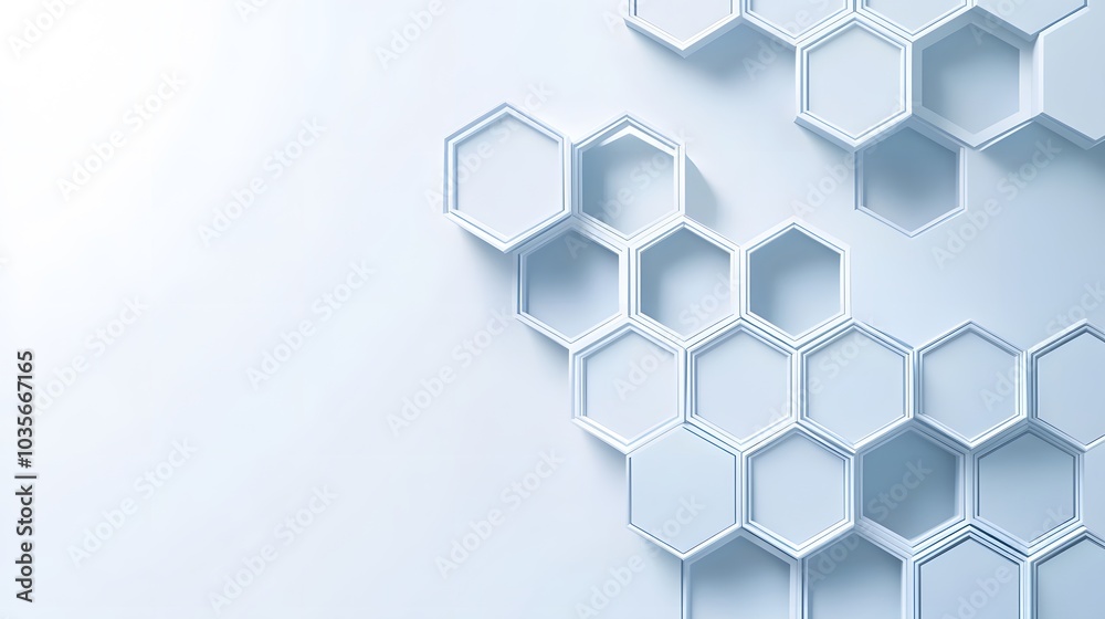 Abstract White Hexagon Pattern Background Abstract White Hexagon Pattern Background