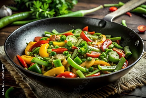 Colorful Stir-Fry with Sautéed Peppers - Vibrant Food Photography for Culinary Inspiration