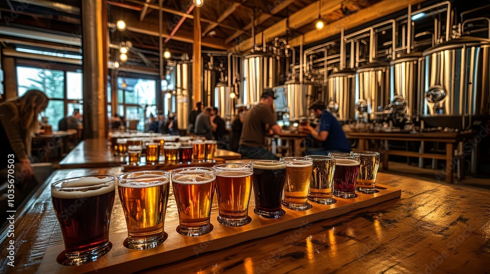Craft Beer Tasting Flight at a Brewery Craft Beer Tasting Flight at a Brewery